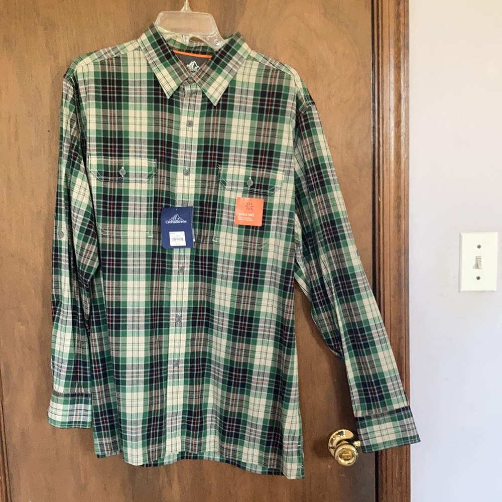 Croft & barrow plaid print quick dry Men’s shirt size L